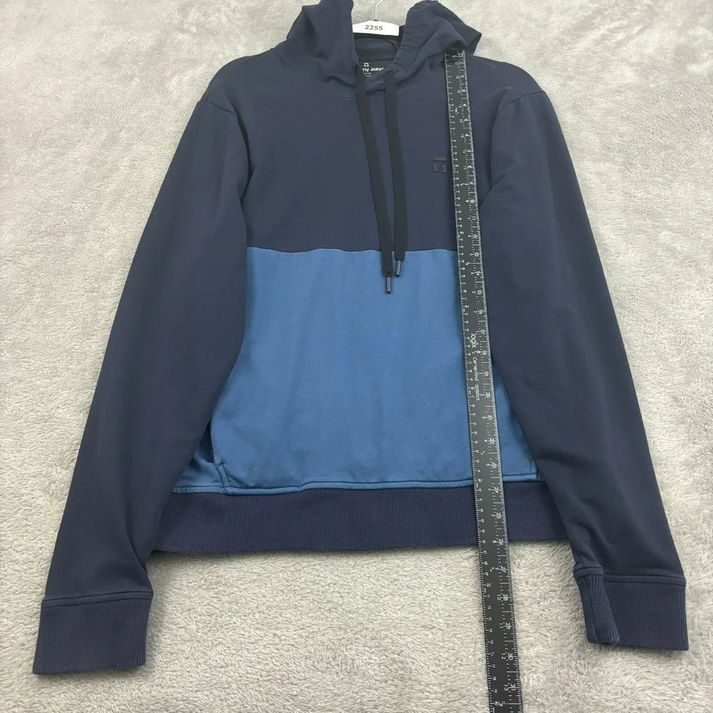 Tommy John Go Anywhere Hoodie Sweatshirt Mens M‎ Blue Colorblock Cotton Blend